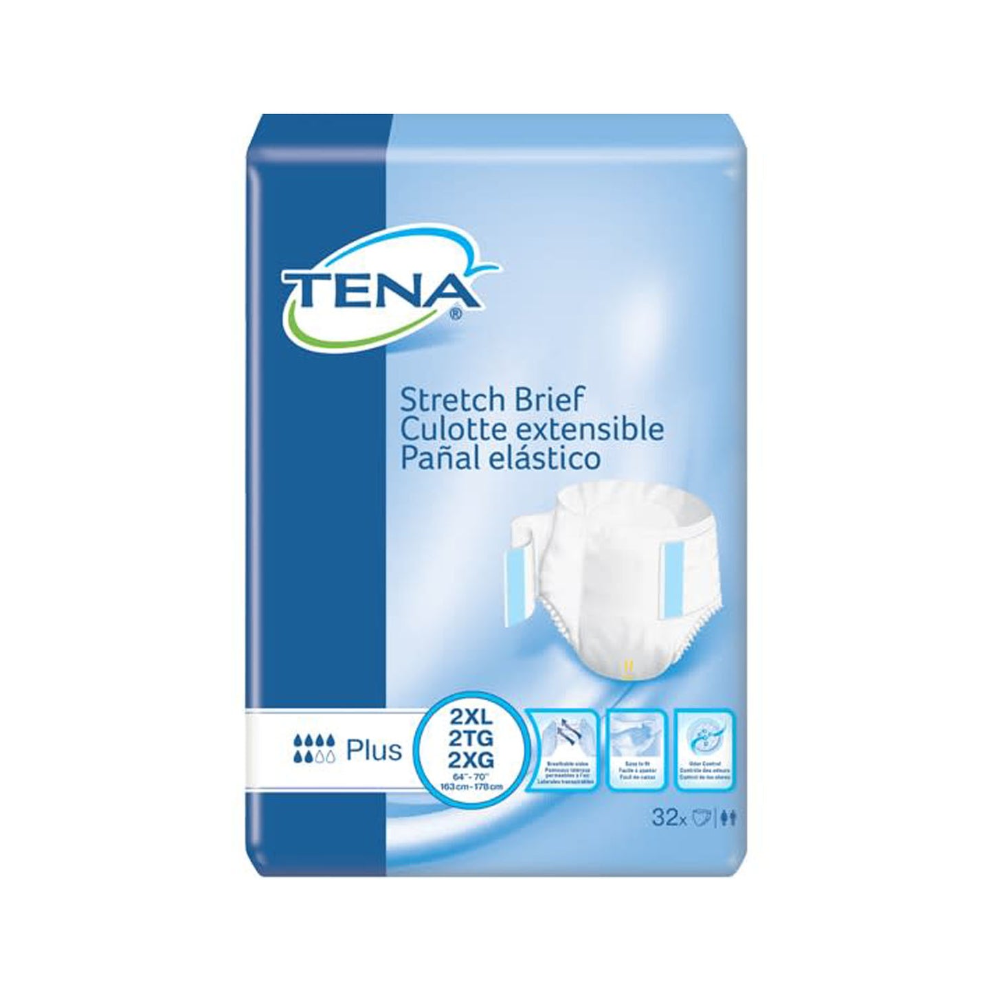 ESSITY HMS TENA STRETCH BRIEFS, 32 per pack, 2 packs per case