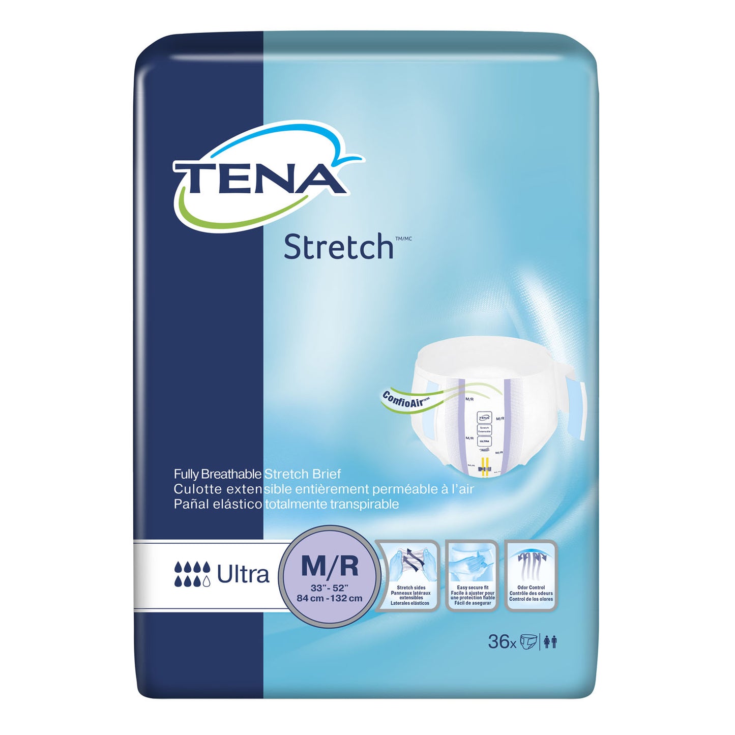ESSITY HMS TENA STRETCH BRIEFS, 36 per pack, 2 packs per case