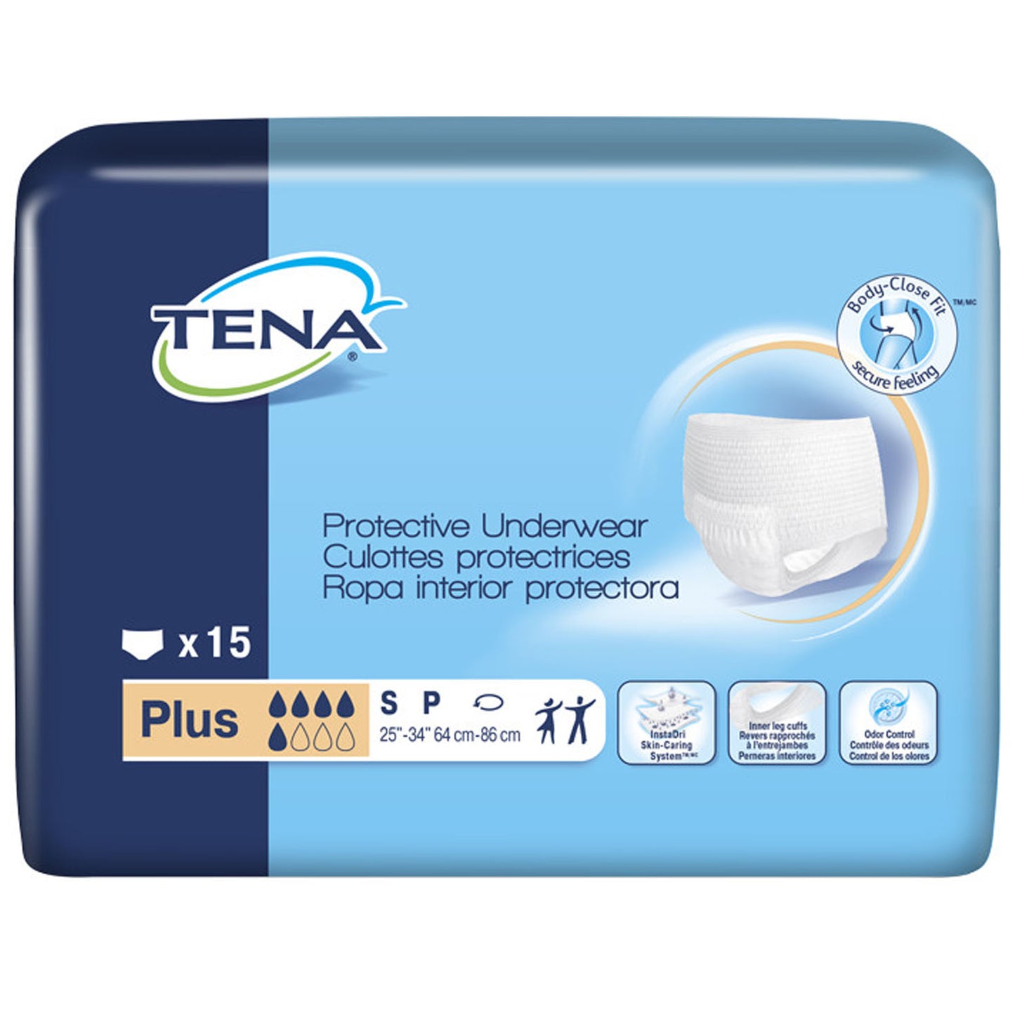 ESSITY HMS TENA PLUS PROTECTIVE UNDERWEAR, 15 per pack, 4 packs per case