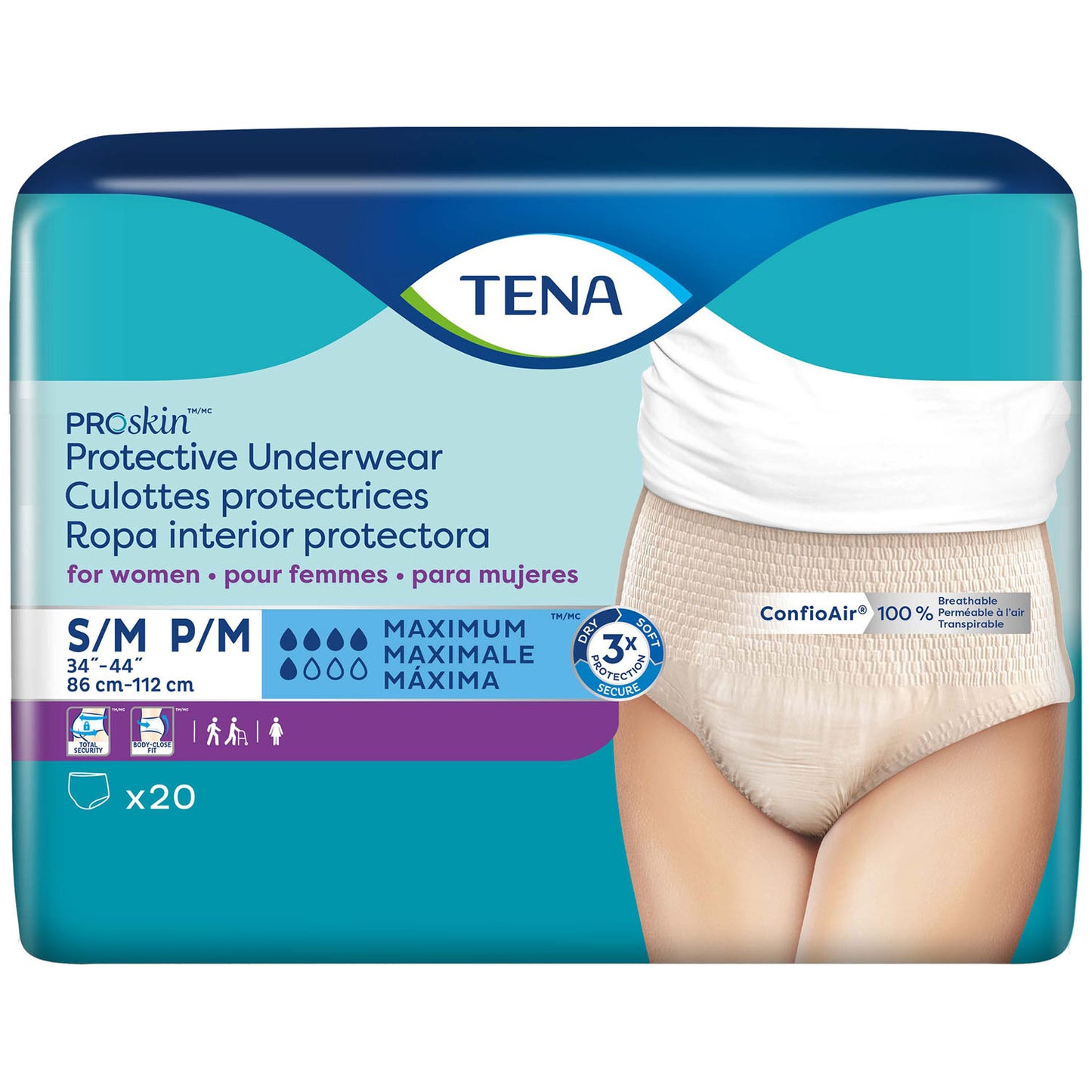 ESSITY HMS TENA PROSKIN UNDERWEAR, 20 per pack, 4 packs per case