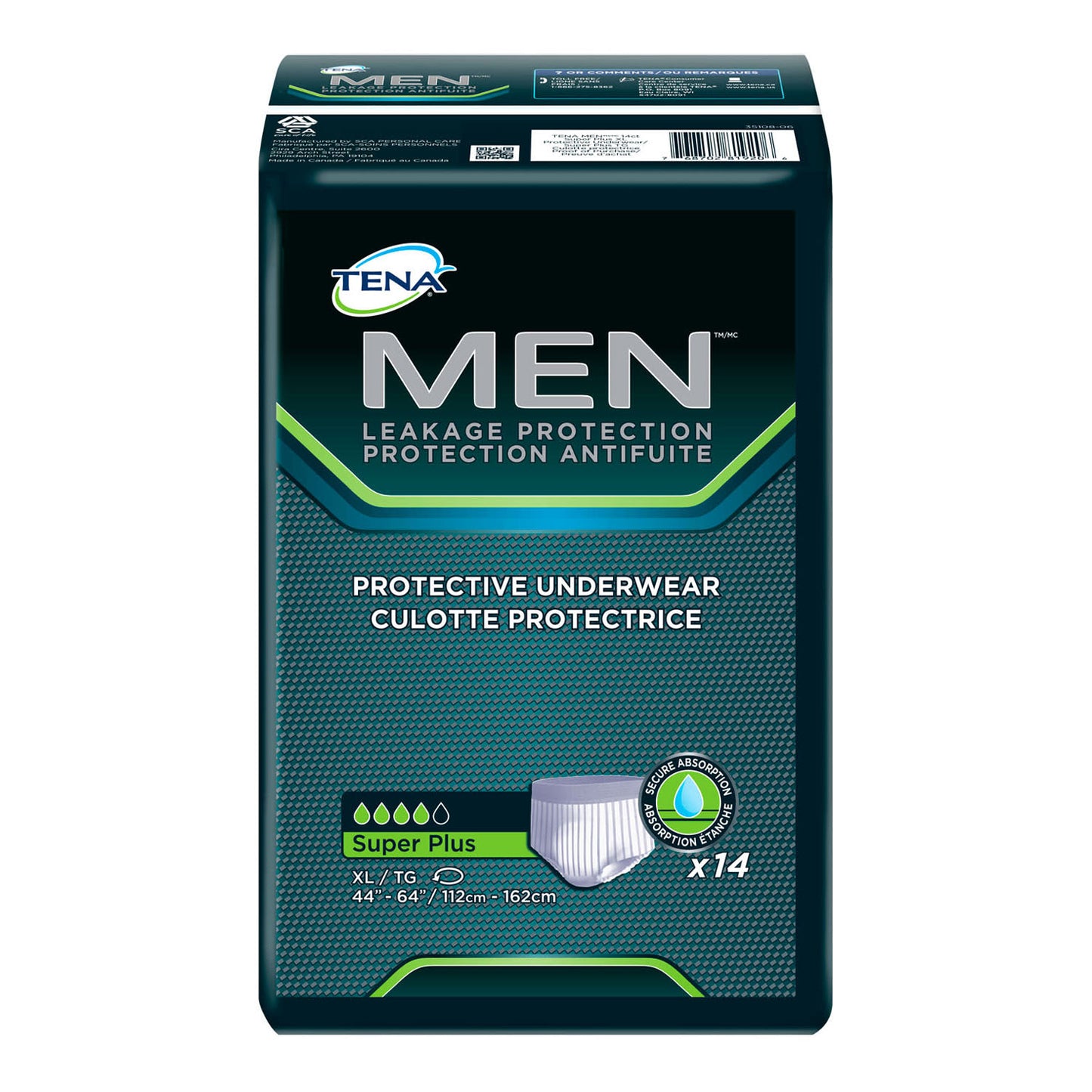 ESSITY HMS TENA MEN PROTECTIVE UNDERWEAR, 14 per pack, 4 packs per case