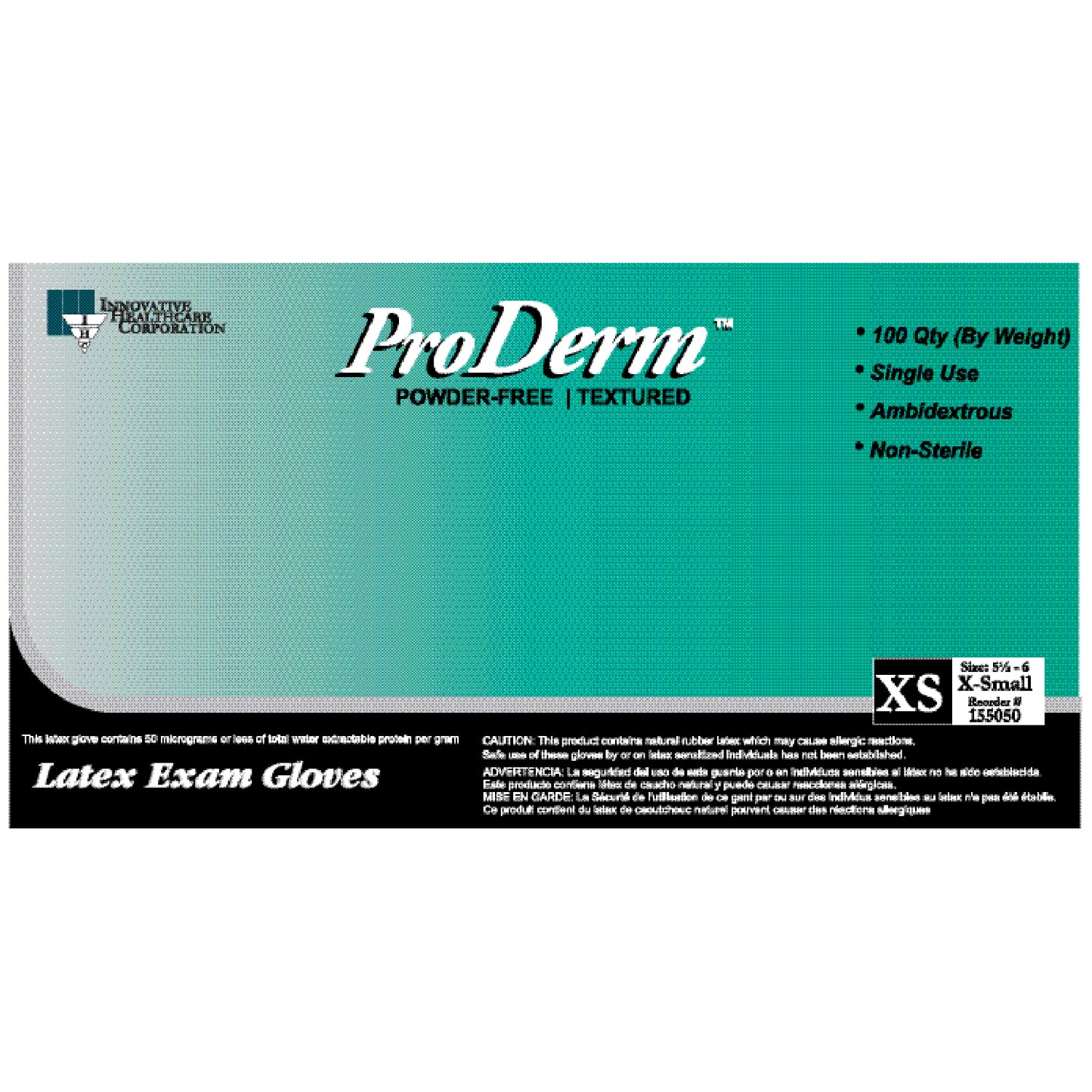 INNOVATIVE PRODERM POWDER-FREE EXAM GLOVES, 100 per box, 10 boxes per case