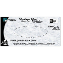 INNOVATIVE NITRIDERM ULTRA WHITE NITRILE SYNTHETIC POWDER-FREE EXAM GLOVES, 100 per box, 10 boxes per case