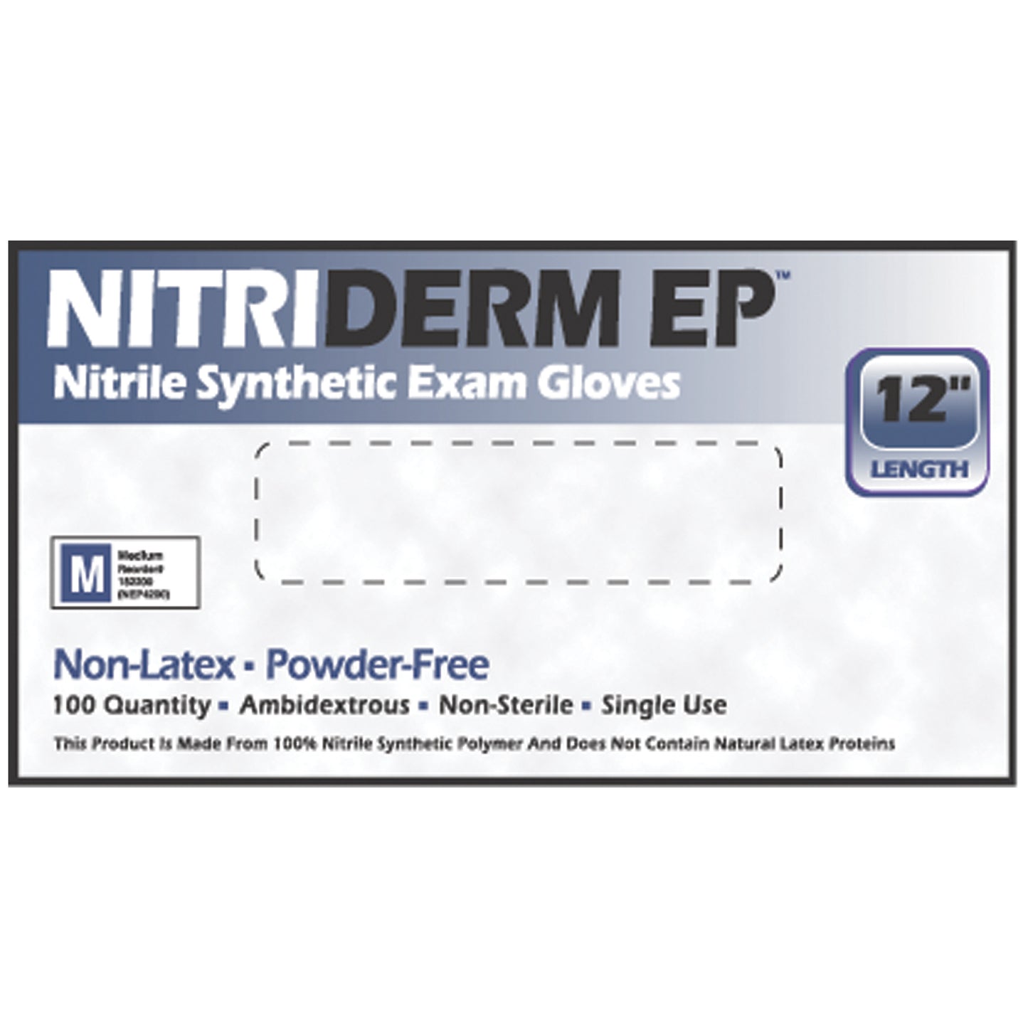 INNOVATIVE NITRIDERM EP NITRILE SYNTHETIC POWDER-FREE EXAM GLOVES, 100 per box, 10 boxes per case