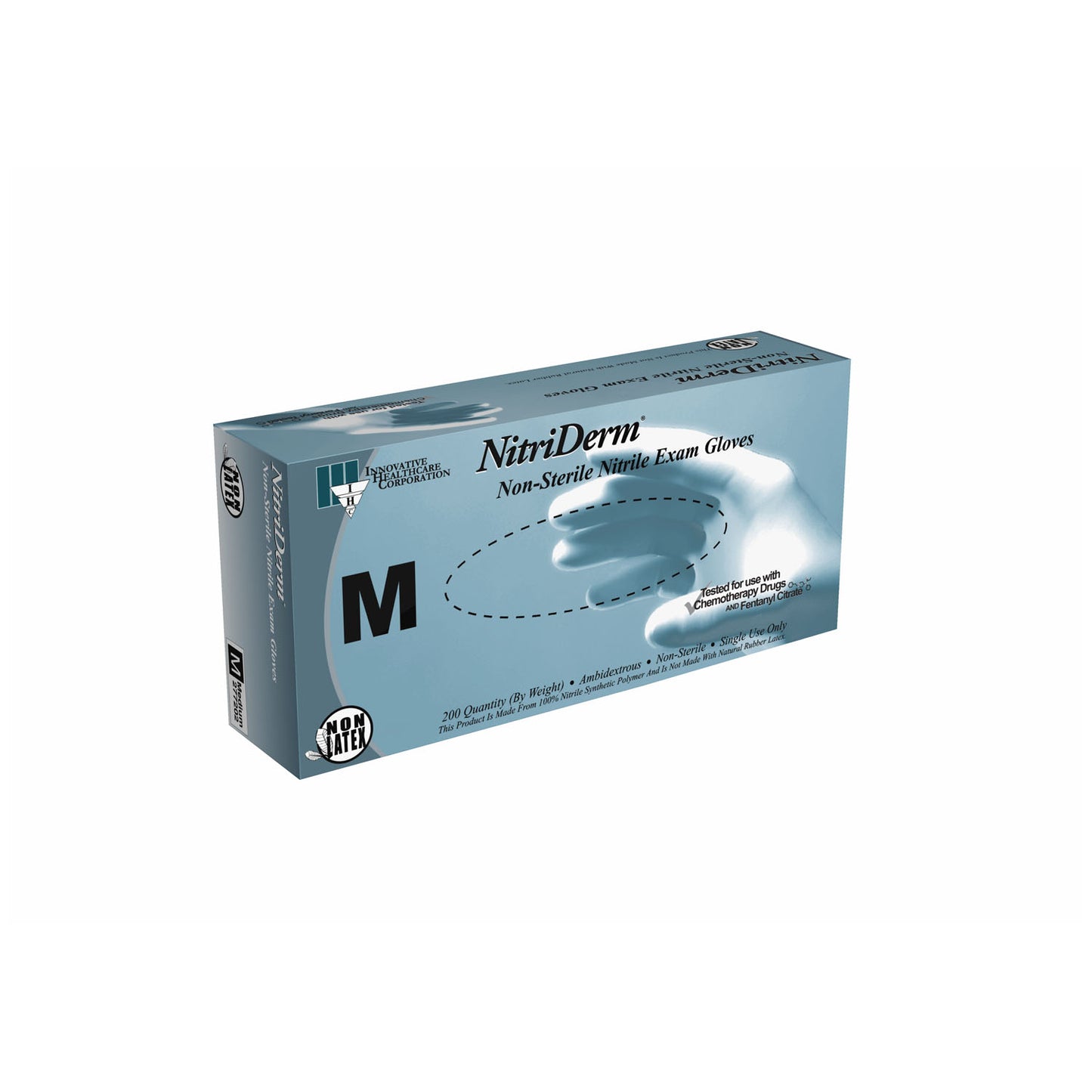 INNOVATIVE NITRIDERM THINFILM NON-STERILE NITRILE EXAM GLOVES, 200 per box, 10 boxes per case