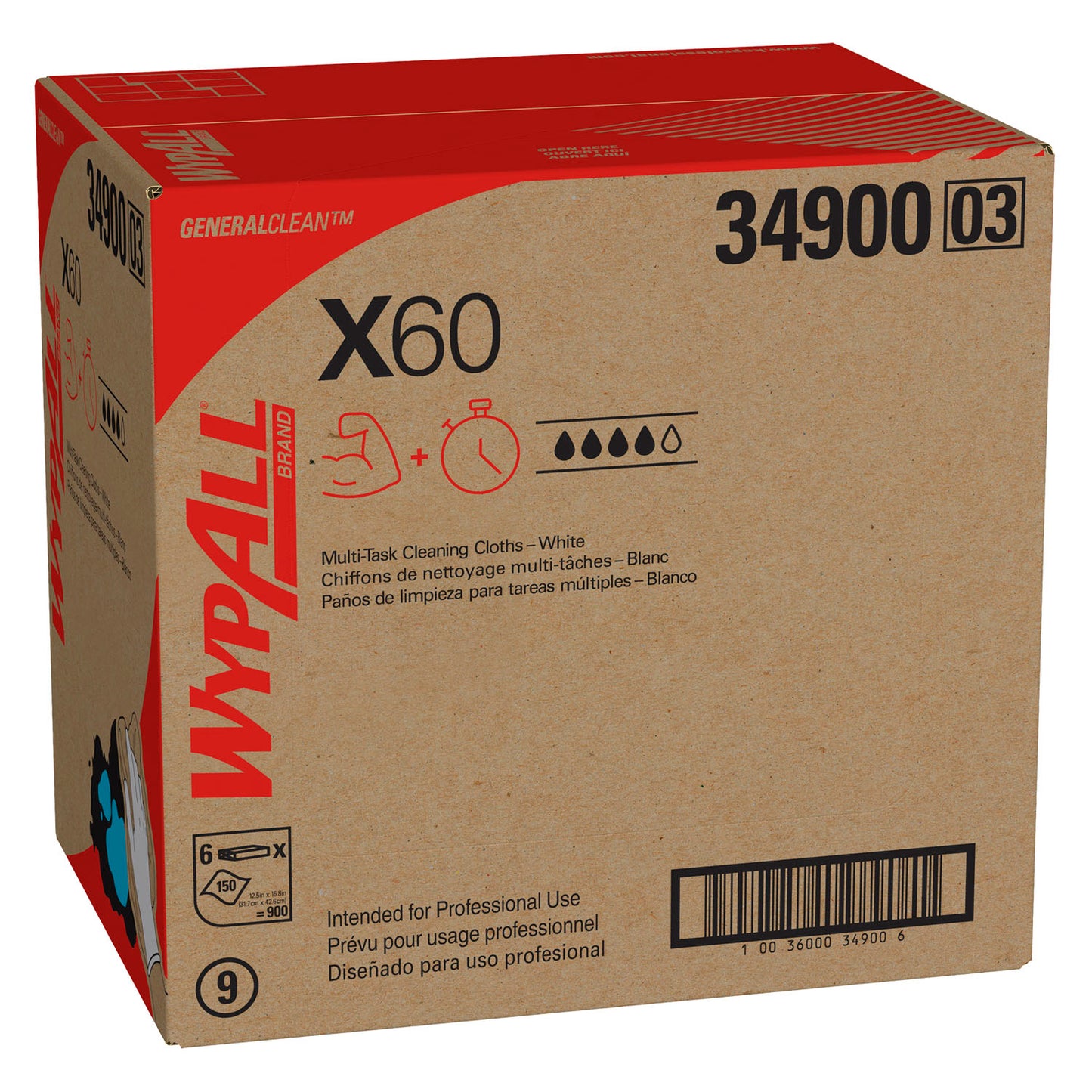 KIMBERLY-CLARK WYPALL CLOTHS, 6 packs per case