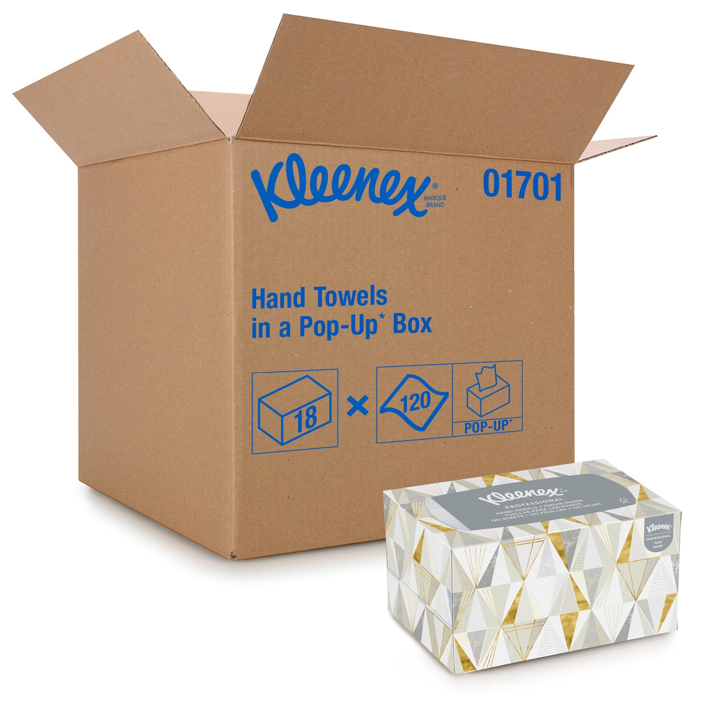 KIMBERLY-CLARK KLEENEX HAND TOWELS, 18 boxes per case