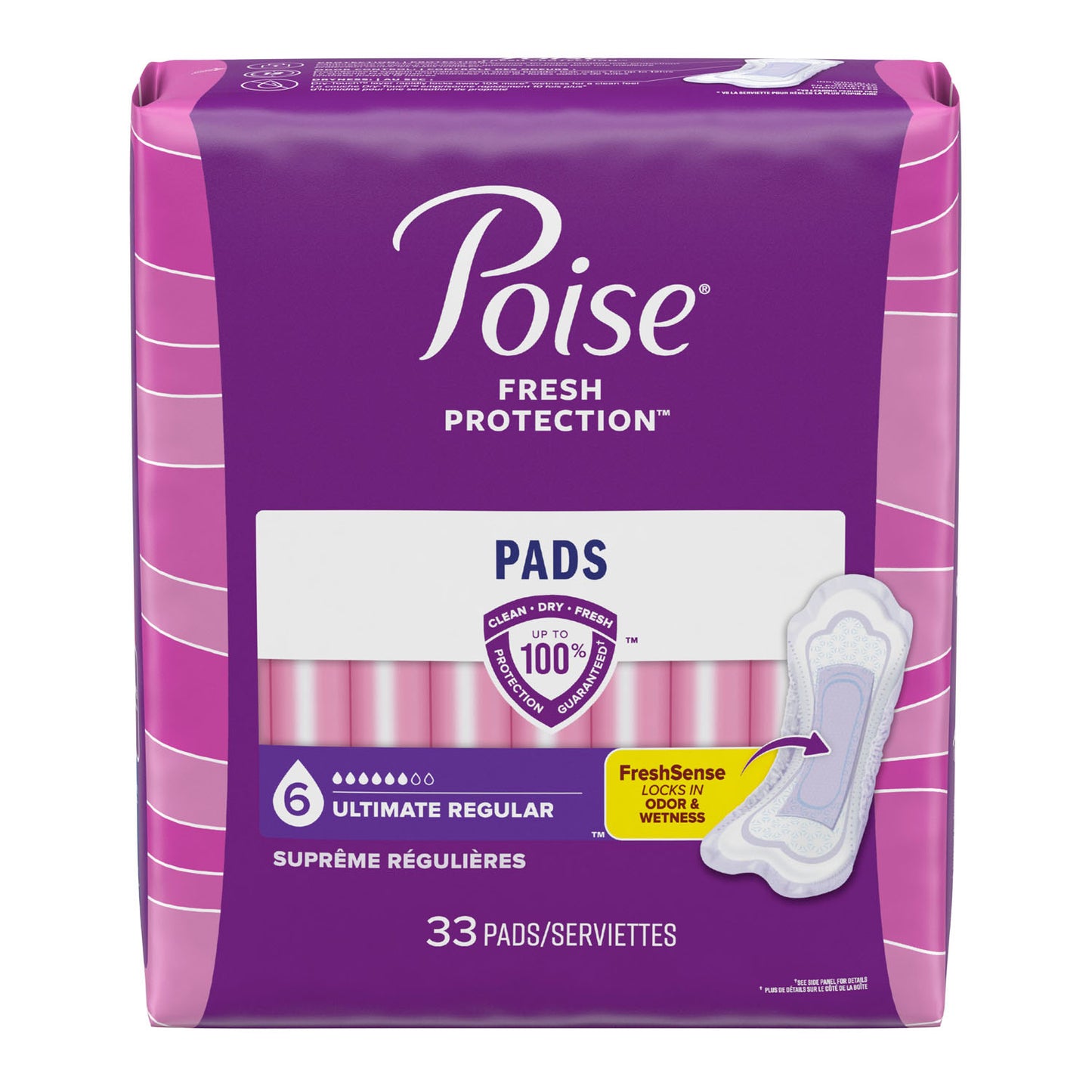 KIMBERLY-CLARK POISE PADS, 33 per pack, 4 packs per case