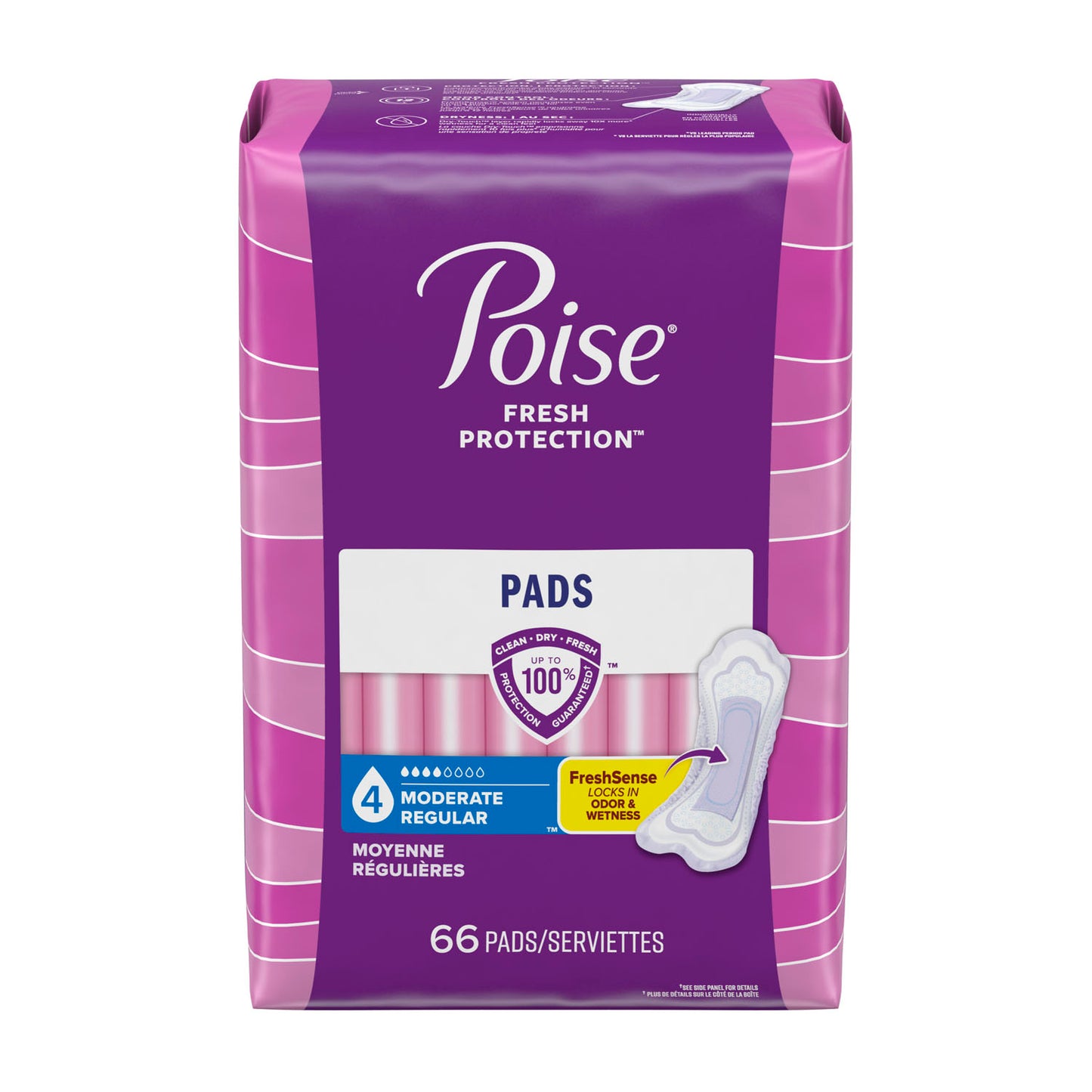 KIMBERLY-CLARK POISE PADS, 66 per pack, 2 packs per case