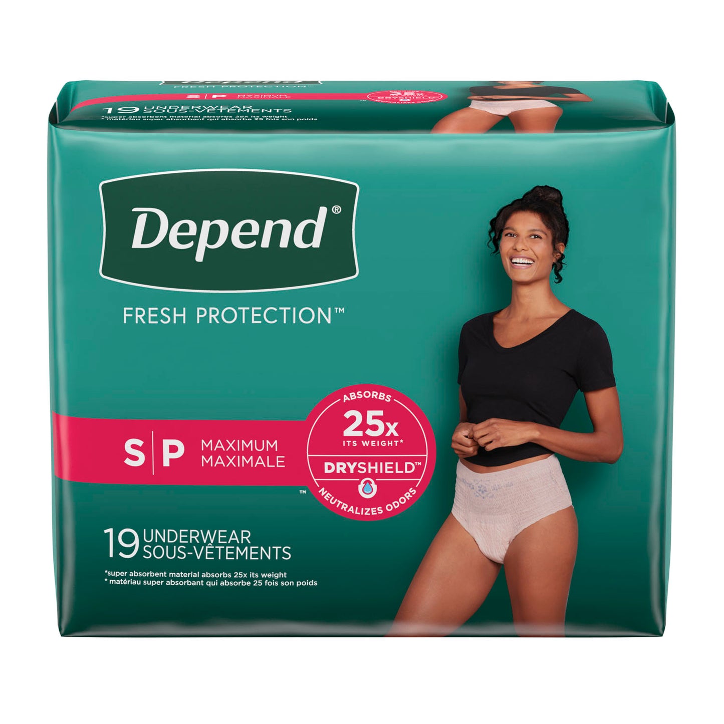 KIMBERLY-CLARK DEPEND PROTECTIVE UNDERWEAR, 19 per pack, 2 packs per case