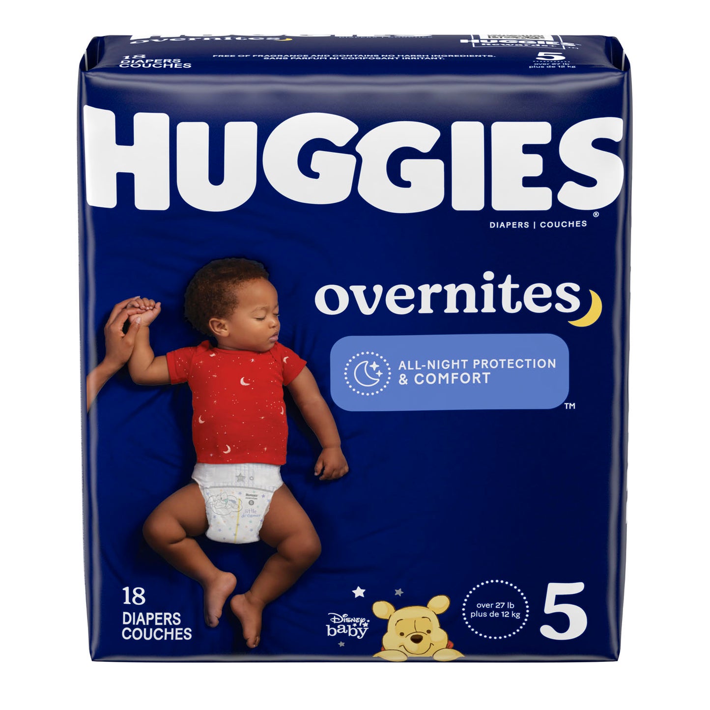 KIMBERLY-CLARK HUGGIES OVERNITES, 18 per pack, 4 packs per case