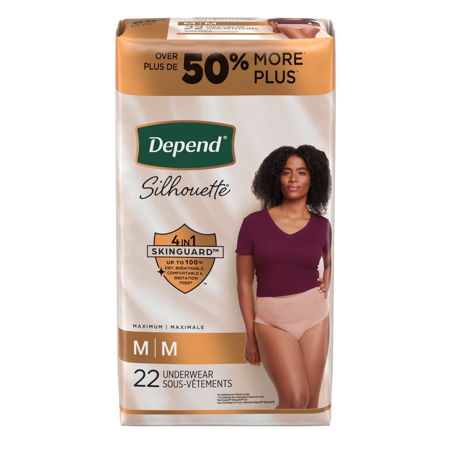 KIMBERLY-CLARK DEPEND SILHOUETTE MAXIMUM BRIEFS, 22 per pack, 2 packs per case