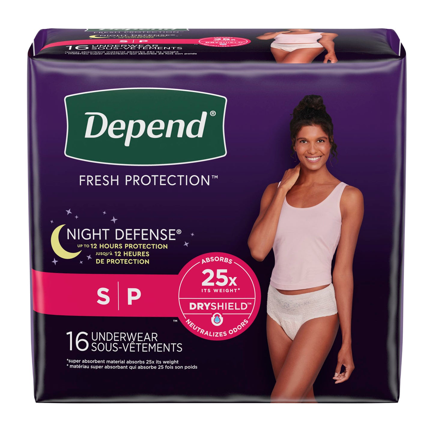 KIMBERLY-CLARK DEPEND PROTECTIVE UNDERWEAR, 16 per pack, 4 packs per case
