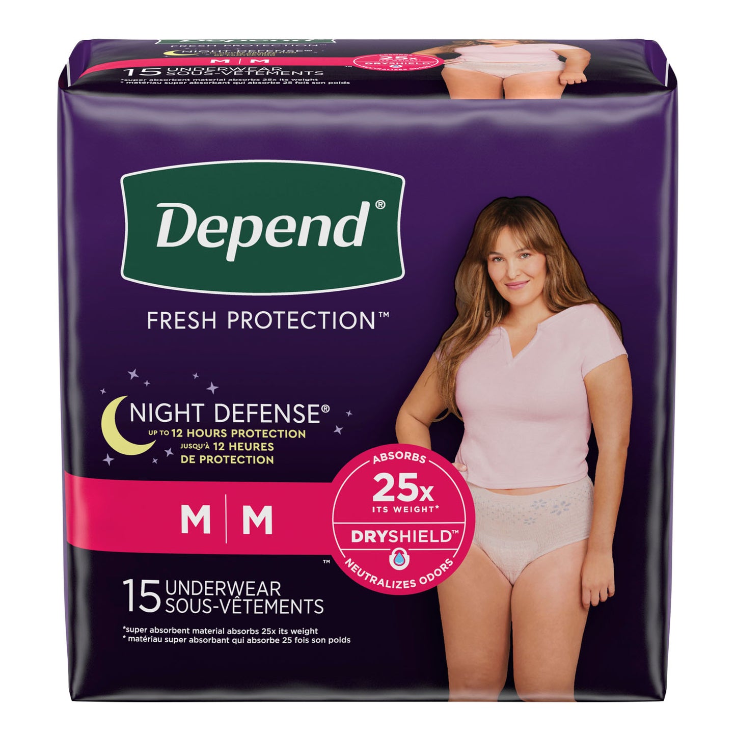 KIMBERLY-CLARK DEPEND PROTECTIVE UNDERWEAR, 15 per pack, 4 packs per case