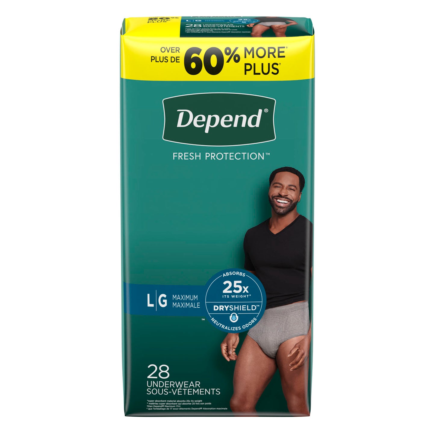 KIMBERLY-CLARK DEPEND PROTECTIVE UNDERWEAR, 28 per pack, 2 packs per case