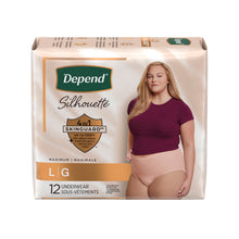 KIMBERLY-CLARK DEPEND SILHOUETTE MAXIMUM BRIEFS, 12 per pack, 2 packs per case
