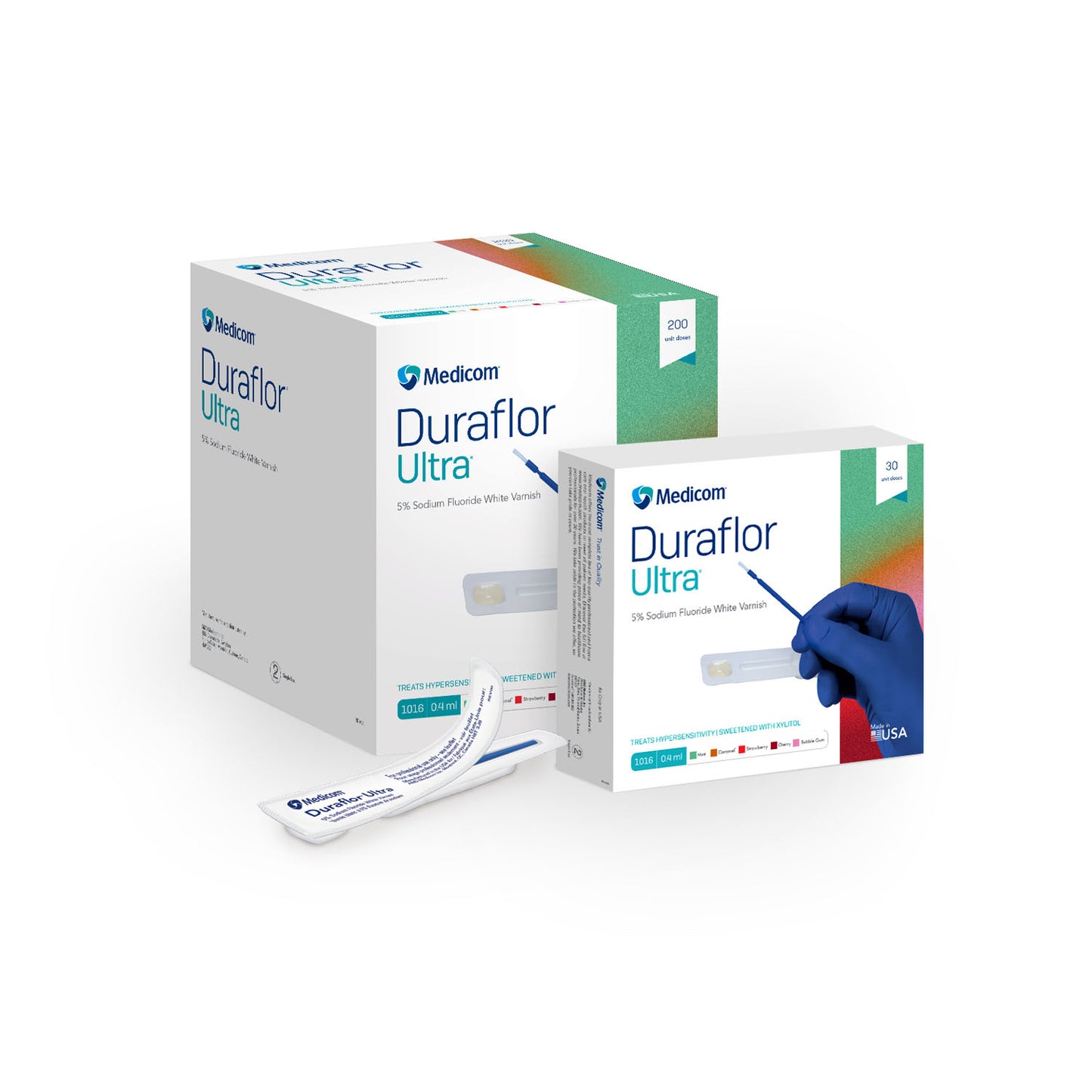 MEDICOM DURAFLOR ULTRA 5% SODIUM FLUORIDE WHITE VARNISH, 200 per case