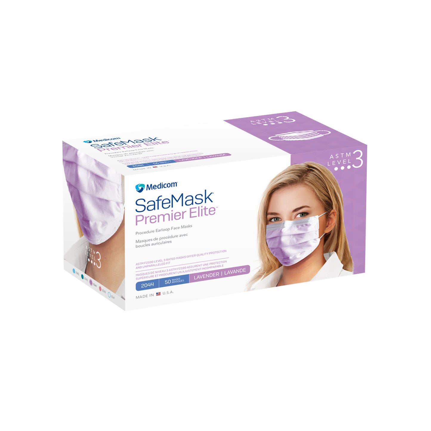MEDICOM SAFE+MASK PREMIER ELITE EARLOOP MASK, 50 per box, 10 boxes per case