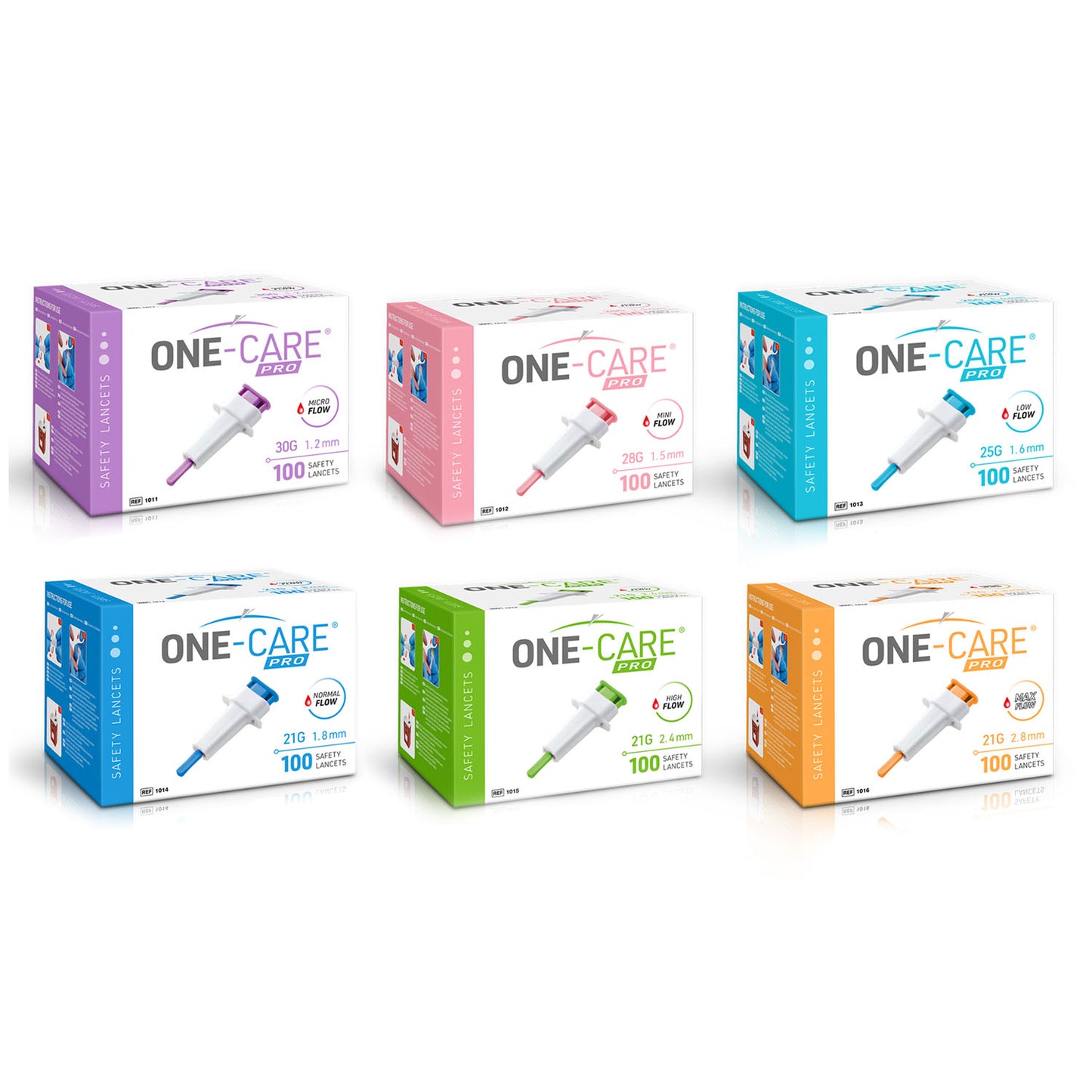 MEDIVENA ONE-CARE PRO SAFETY LANCETS, 100 per box