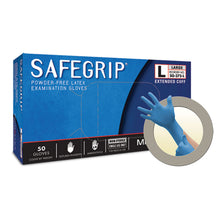 ANSELL MICROFLEX SAFEGRIP POWDER-FREE EXTENDED CUFF LATEX EXAM GLOVES, 50 per box, 10 boxes per case