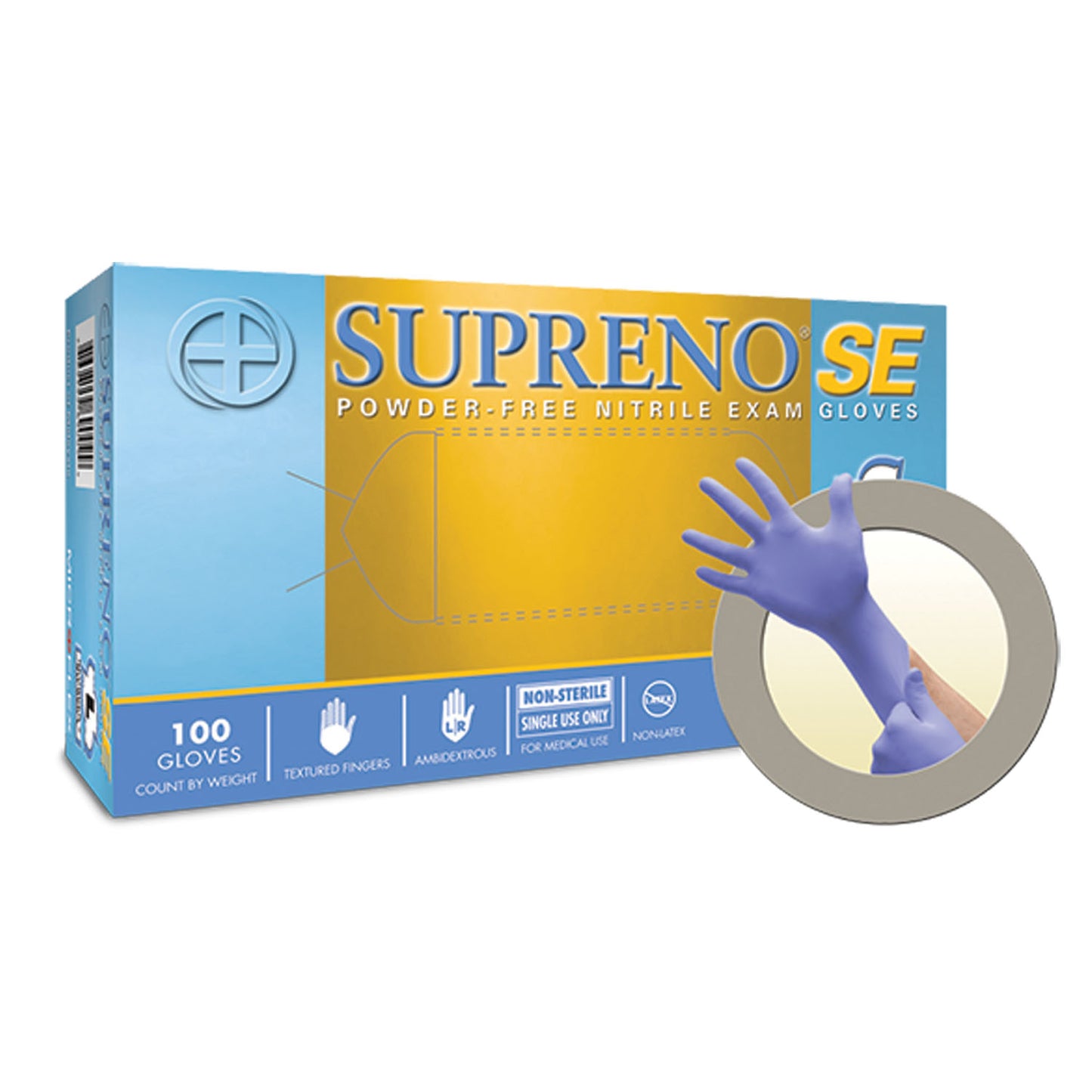 ANSELL MICROFLEX SUPRENO SE POWDER-FREE NITRILE EXAM GLOVES, 100 per box, 10 boxes per case