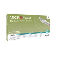 ANSELL MICROFLEX SOFT WHITE POWDER-FREE  NITRILE EXAM GLOVES, 100 per box, 10 boxes per case