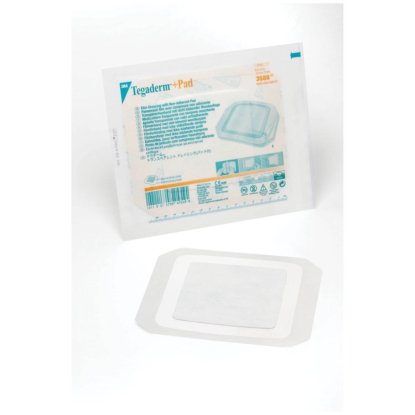 SOLVENTUM TEGADERM + PAD FILM DRESSING WITH NON-ADHERENT PAD, 25 per box, 4 boxes per case