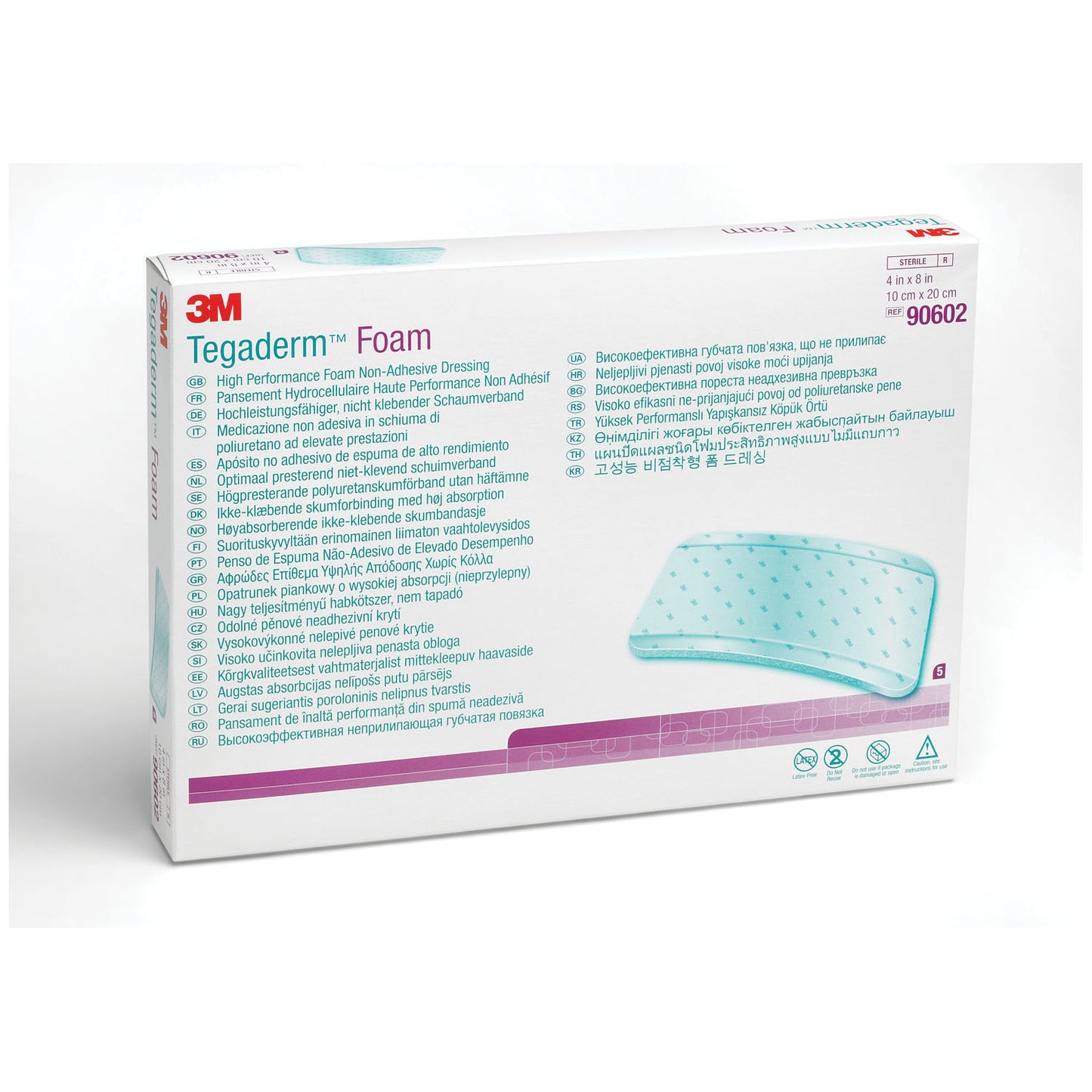 SOLVENTUM TEGADERM FOAM DRESSING - NONADHESIVE, 5 per box, 6 boxes per case