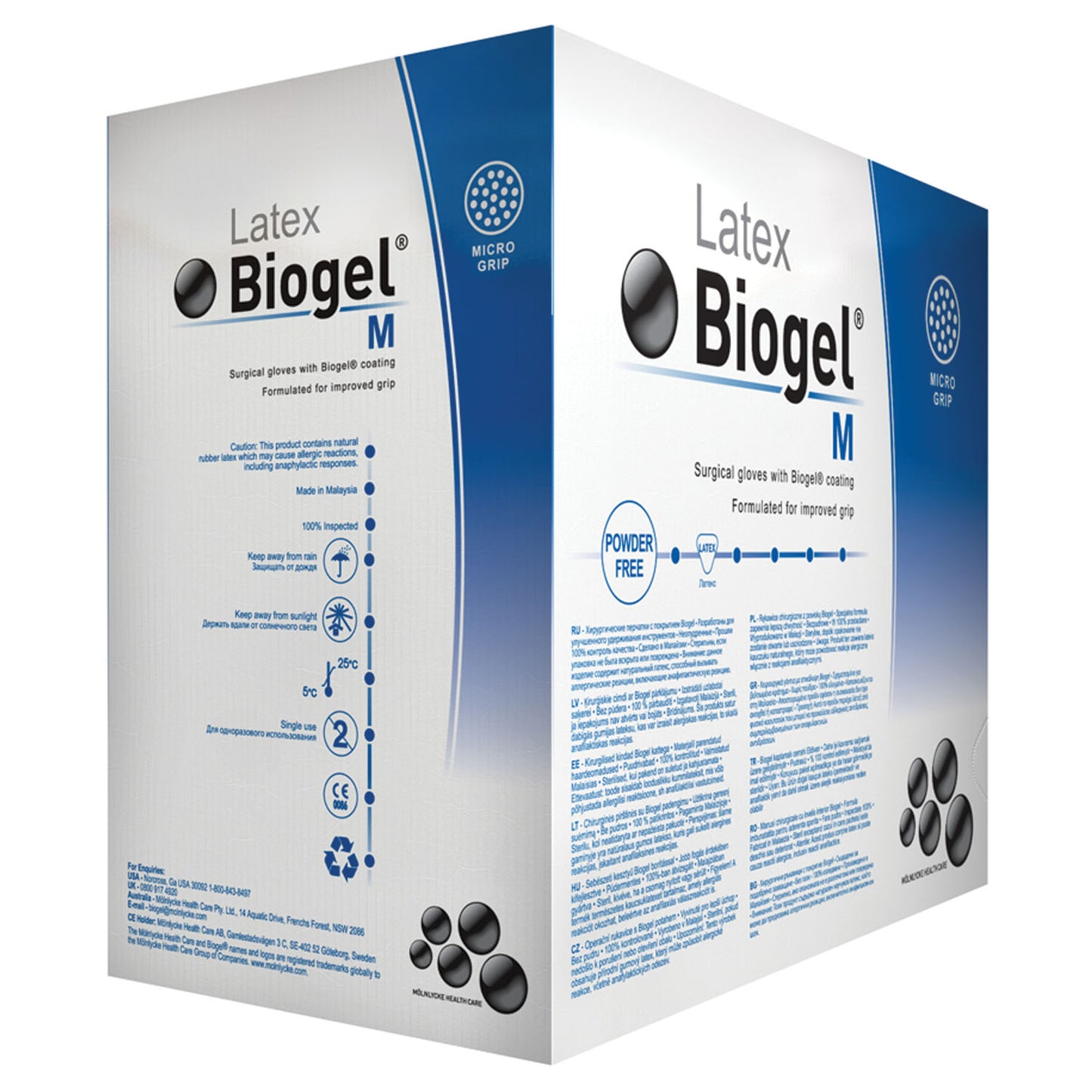 MOLNLYCKE BIOGEL MICROSURG GLOVES, 50 per box, 4 boxes per case