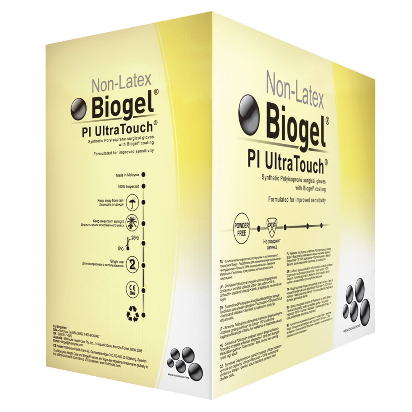 MOLNLYCKE BIOGEL PI ULTRA-TOUCH GLOVES, 40 per box, 4 boxes per case