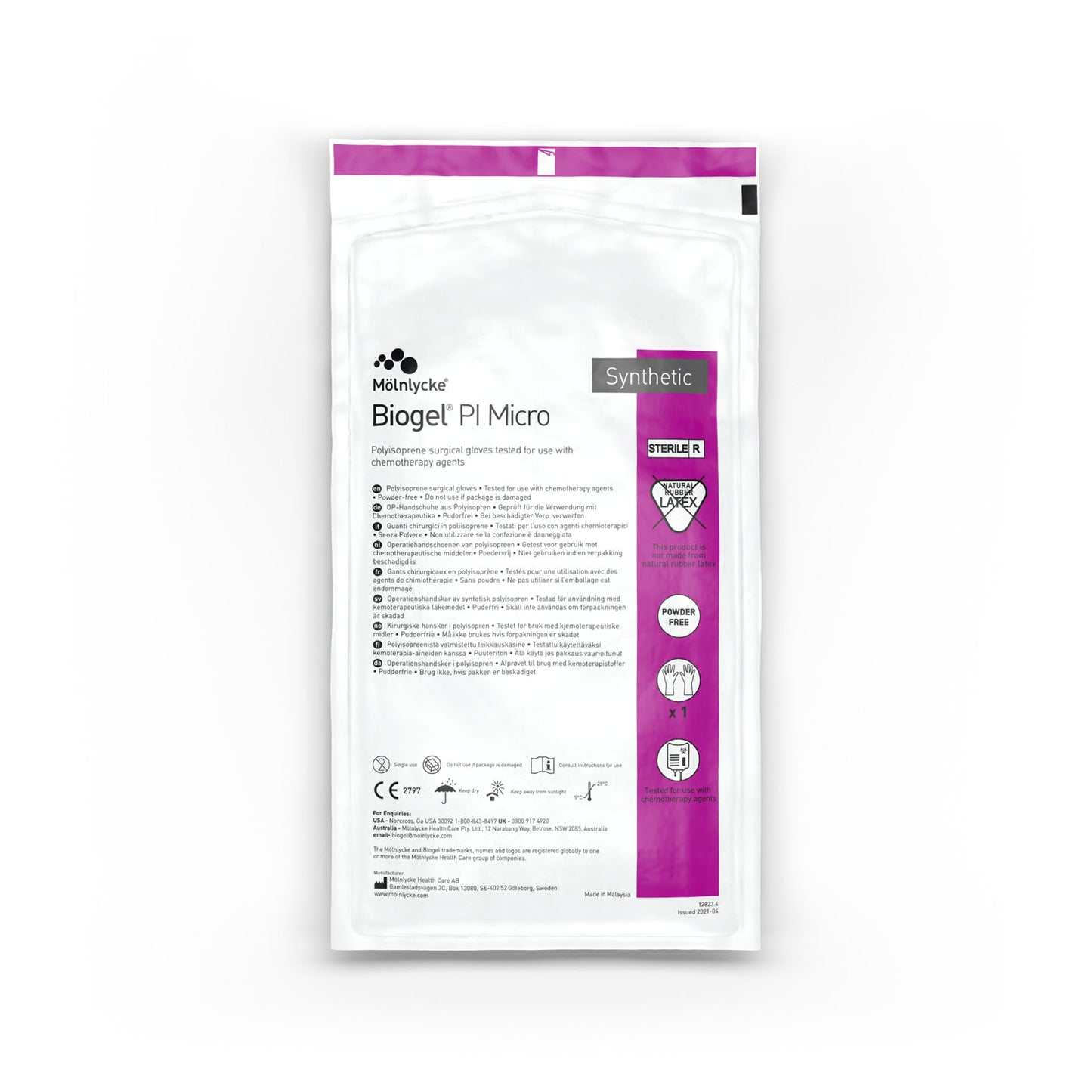 MOLNLYCKE BIOGEL PI MICRO GLOVES, 50 per box, 4 boxes per case