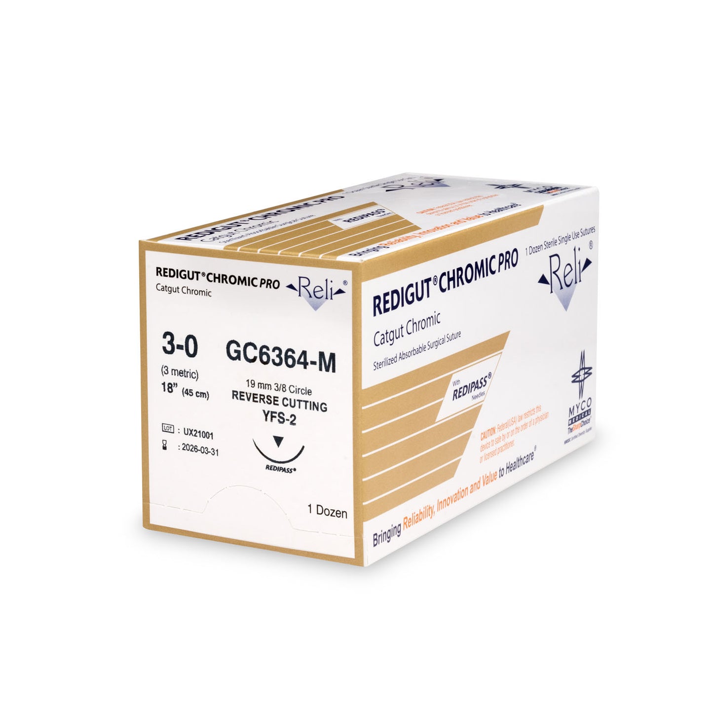 MYCO RELI PRO SUTURE, 12 per box