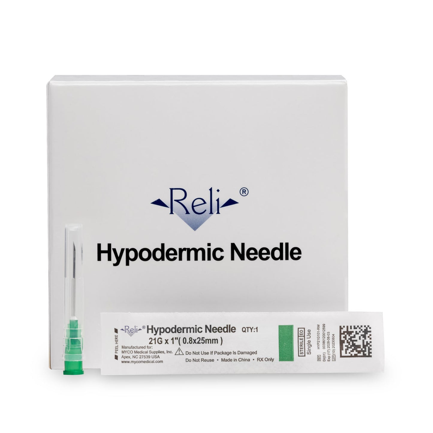 MYCO RELI CONVENTIONAL HYPODERMIC NEEDLES, 100 per box