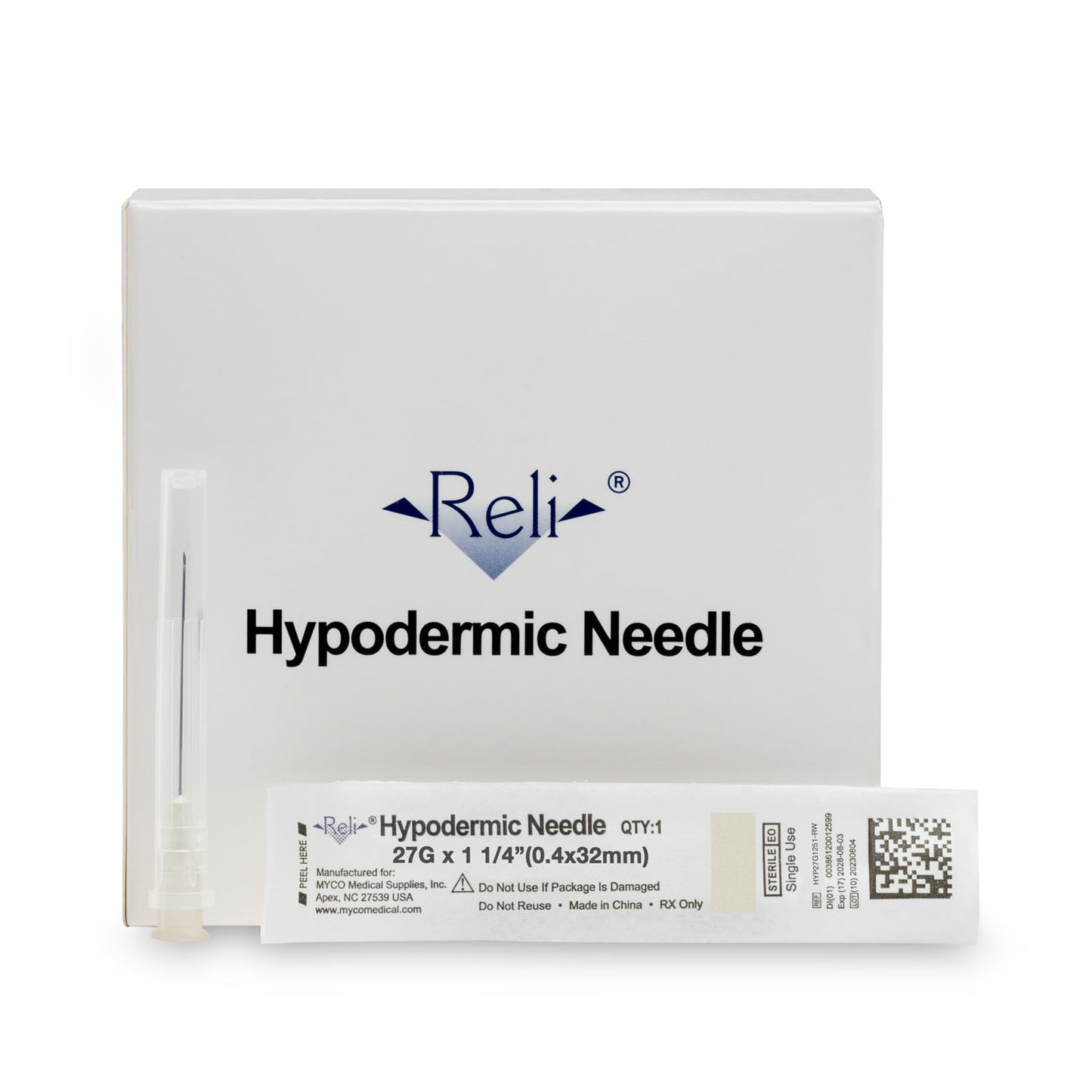 MYCO RELI CONVENTIONAL HYPODERMIC NEEDLES, 100 per box