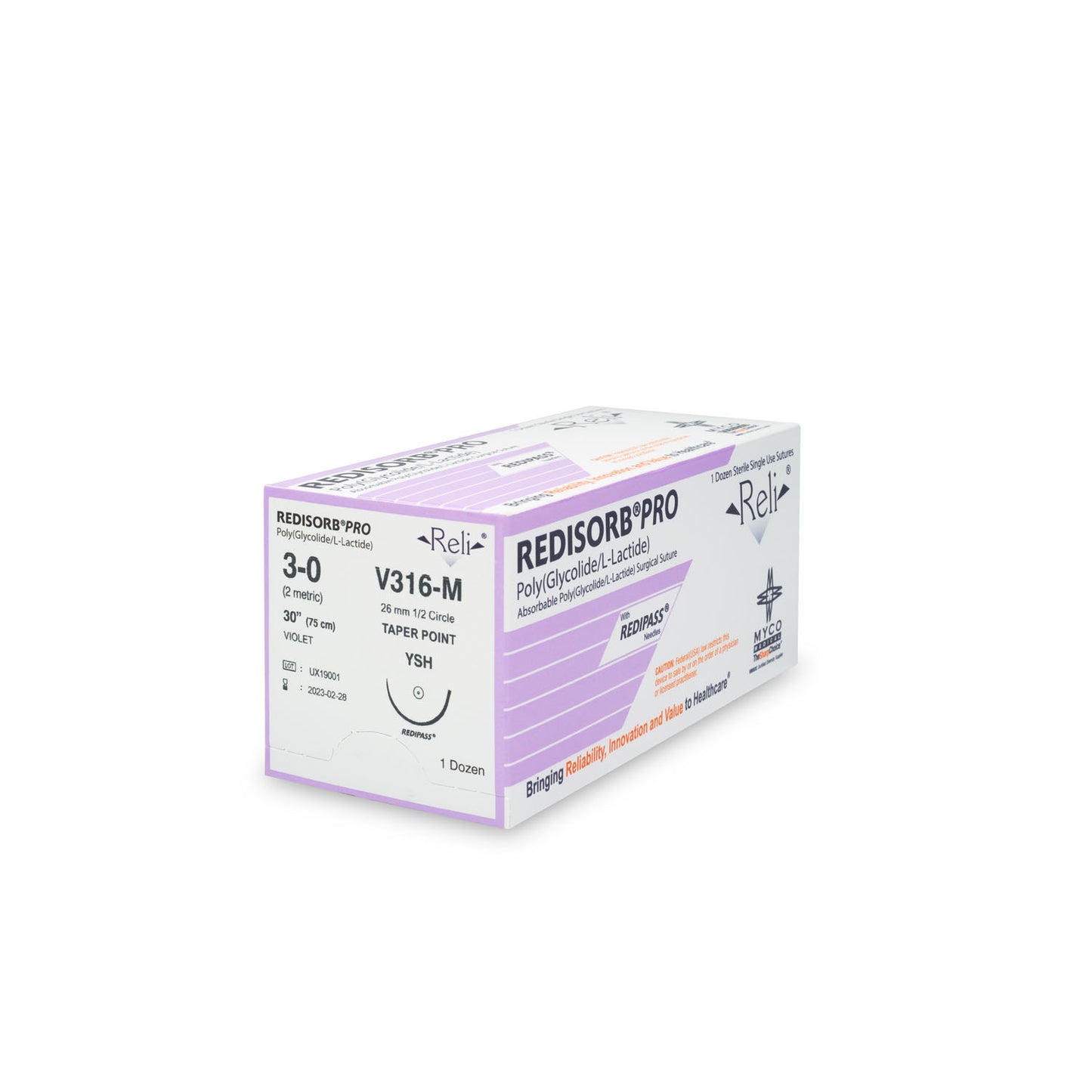 MYCO RELI PRO SUTURE, 12 per box