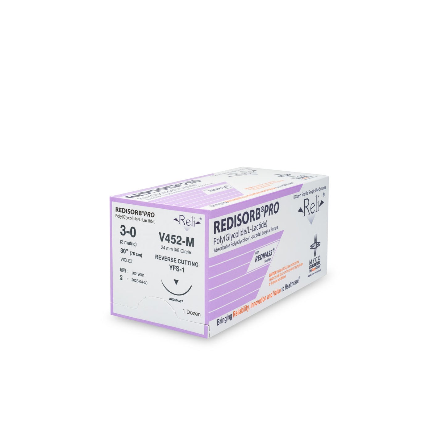 MYCO RELI PRO SUTURE, 12 per box