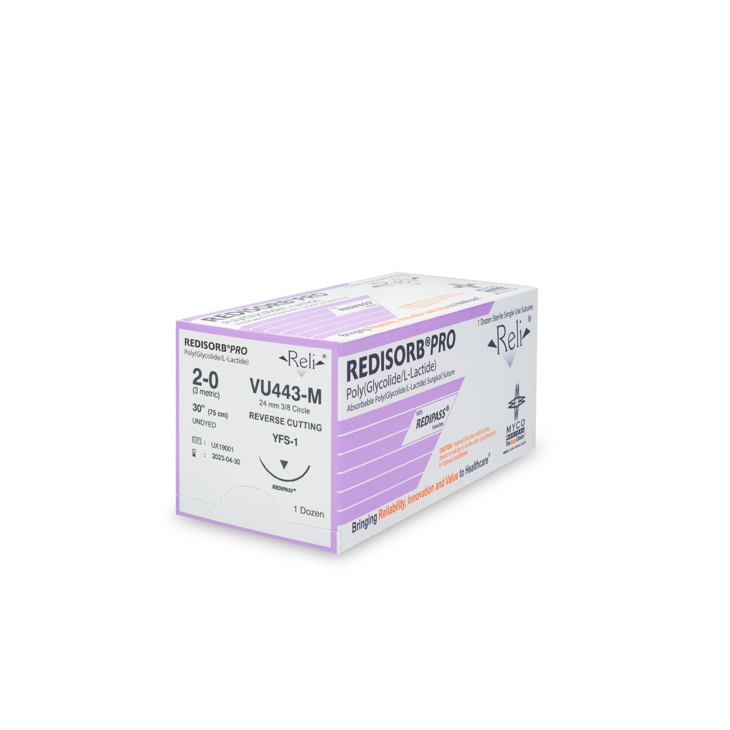 MYCO RELI PRO SUTURE, 12 per box