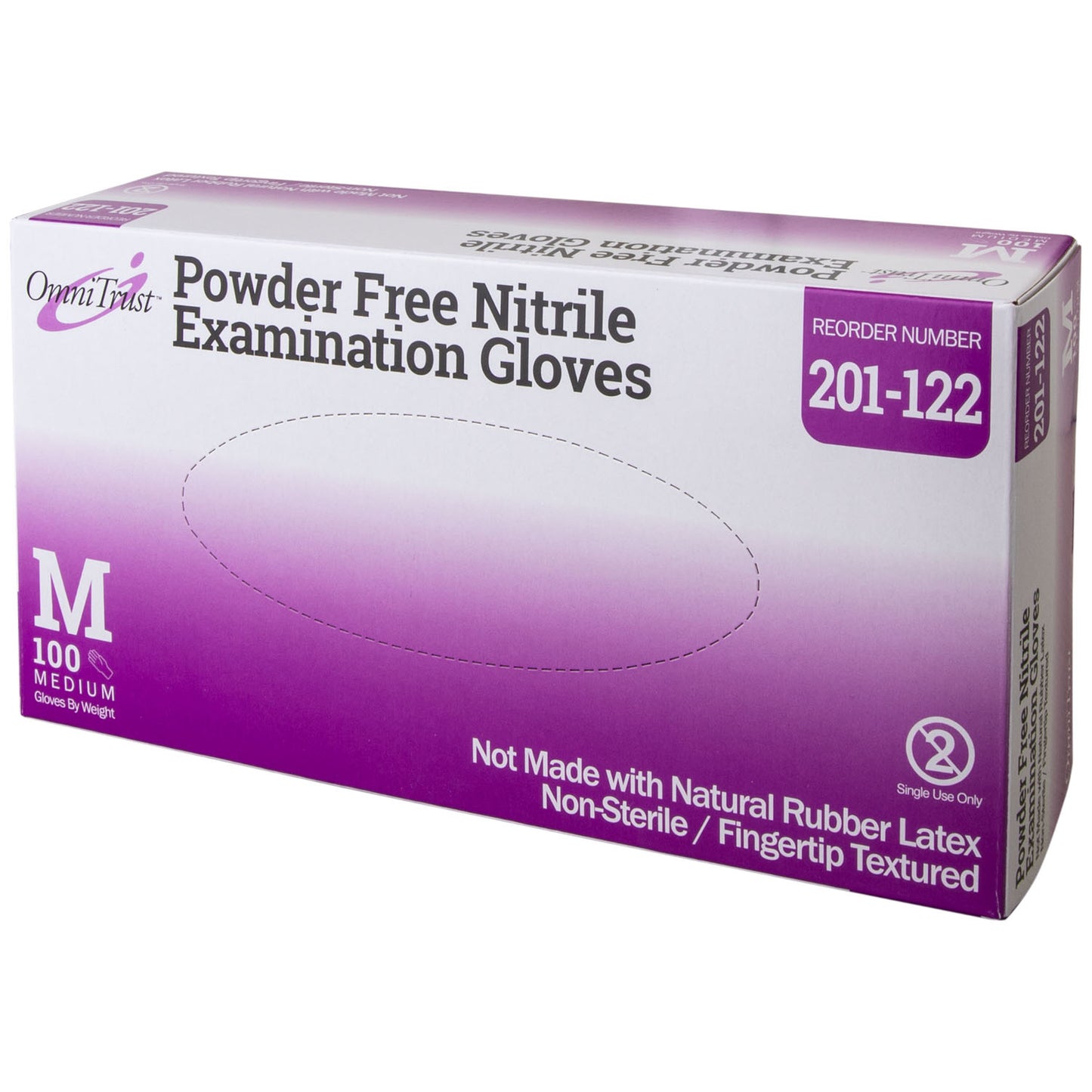 OMNI INTERNATIONAL OMNITRUST NITRILE POWDER FREE EXAMINATION GLOVE, 100 per box, 10 boxes per case