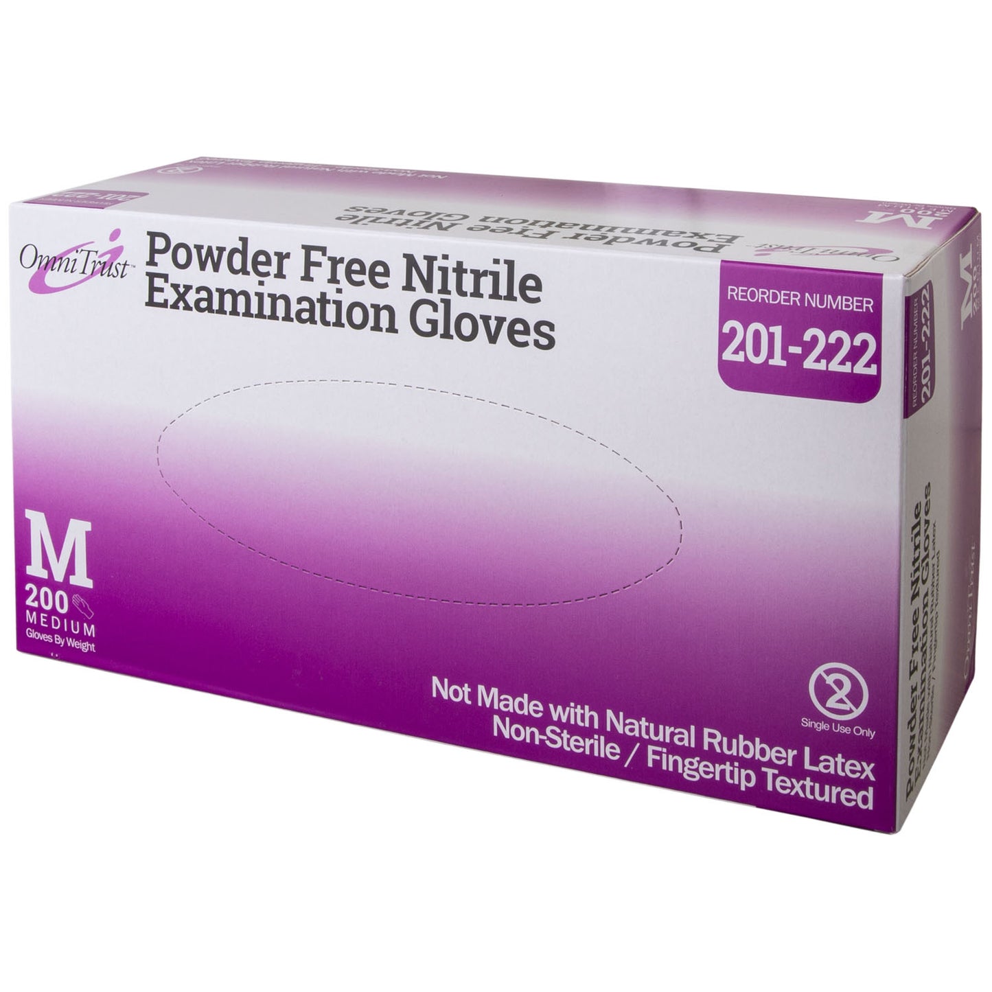OMNI INTERNATIONAL OMNITRUST NITRILE POWDER FREE EXAMINATION GLOVE, 200 per box, 10 boxes per case