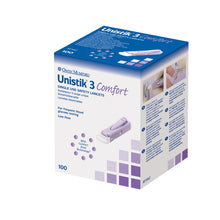 OWEN MUMFORD UNISTIK 3 PRE-SET SINGLE USE SAFETY LANCETS, 100 per box