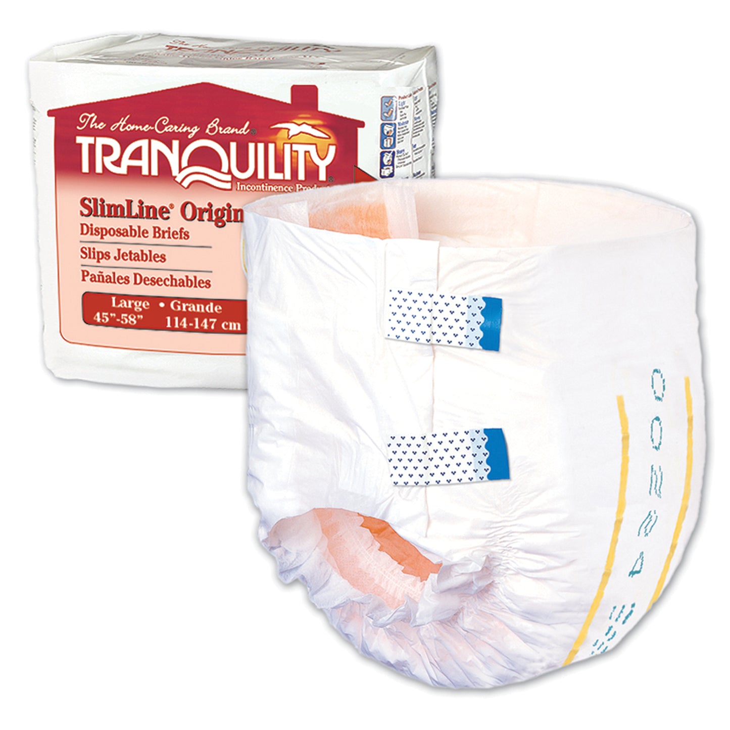 PRINCIPLE BUSINESS TRANQUILITY SLIMLINE DISPOSABLE BRIEFS, 12 per pack, 8 packs per case