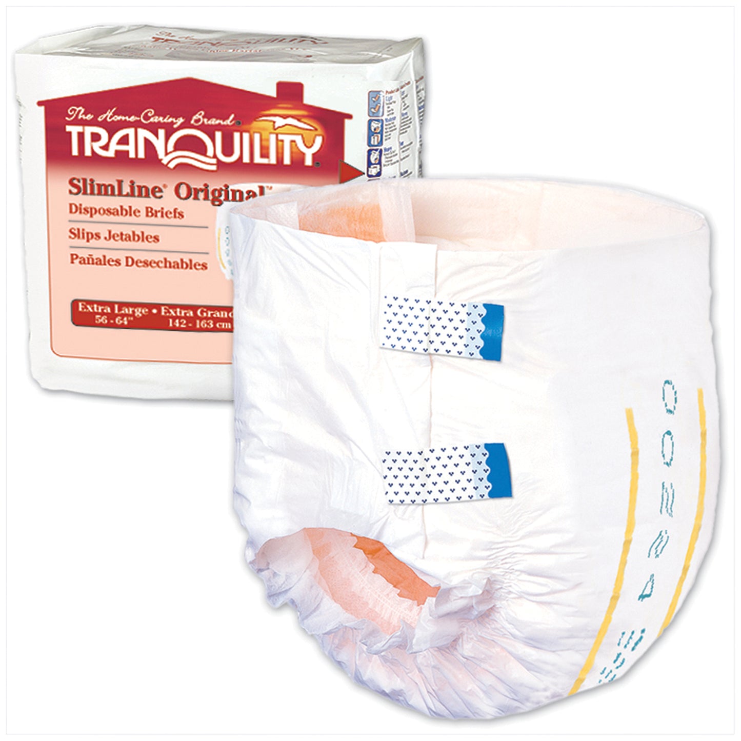 PRINCIPLE BUSINESS TRANQUILITY SLIMLINE DISPOSABLE BRIEFS, 12 per pack, 6 packs per case