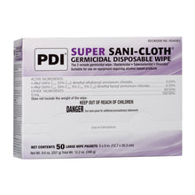 PDI SUPER SANI-CLOTH GERMICIDAL DISPOSABLE WIPE, 50 per box, 10 boxes per case