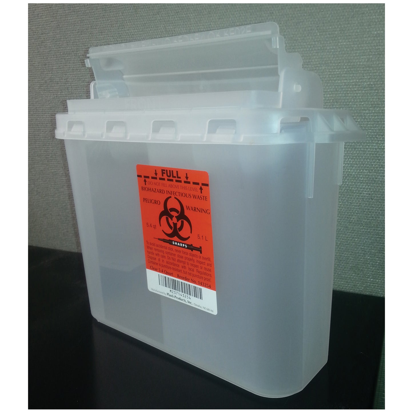 PLASTI WALL MOUNTED SHARPS DISPOSAL SYSTEM, 10 per box, 2 boxes per case