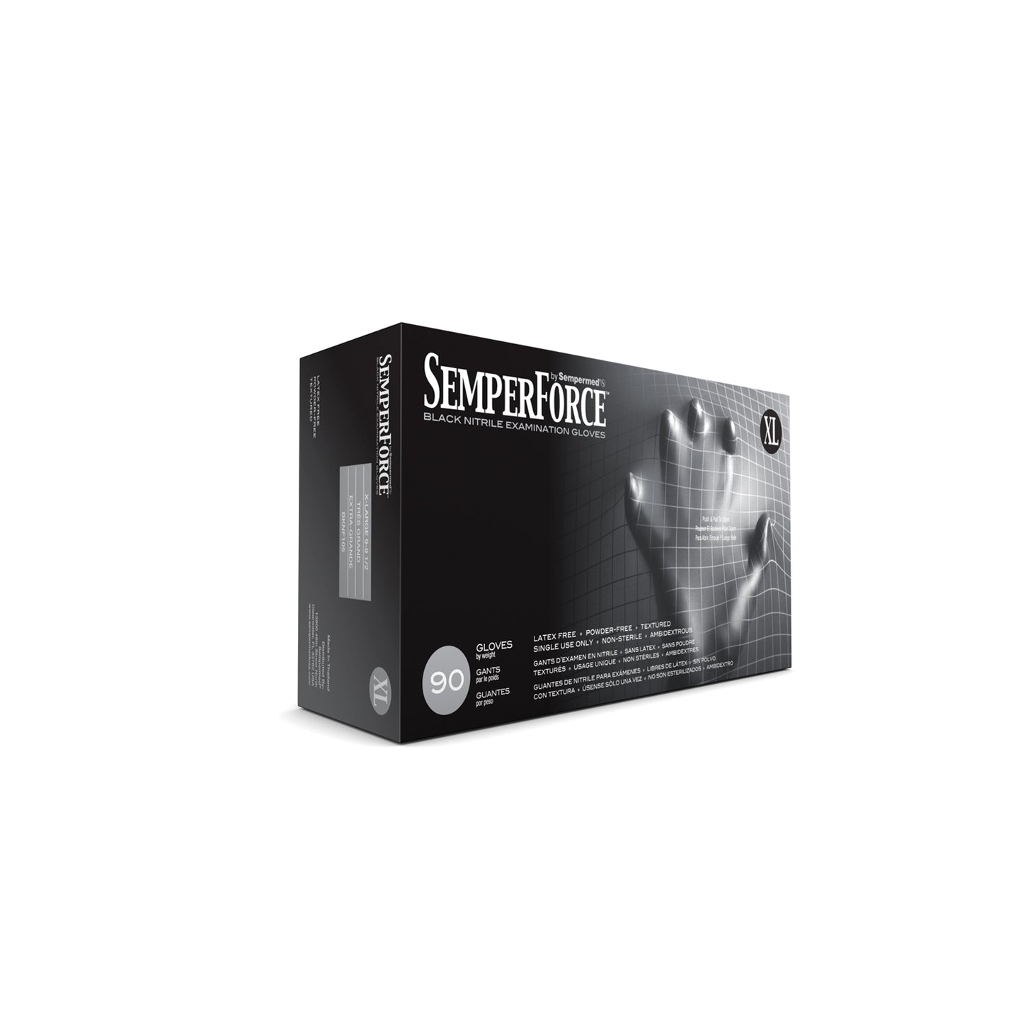 HARPS USA SEMPERFORCE NITRILE EXAM POWDER FREE TEXTURED GLOVE, 90 per box, 10 boxes per case