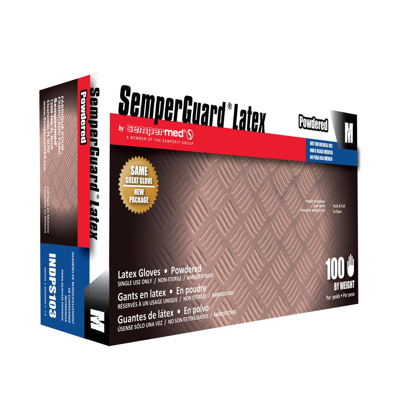 HARPS USA SEMPERGUARD LATEX POWDERED GLOVE, 100 per box, 10 boxes per case