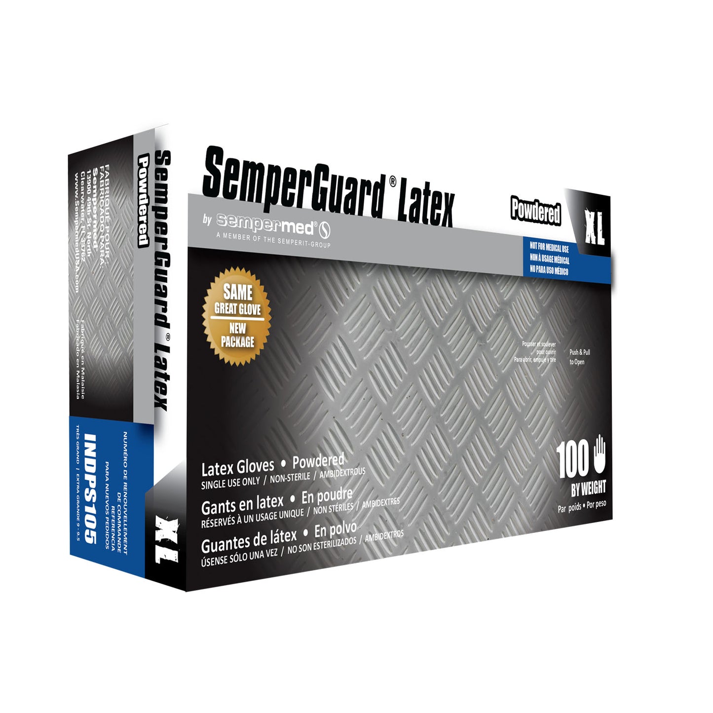 HARPS USA SEMPERGUARD LATEX POWDERED GLOVE, 100 per box, 10 boxes per case