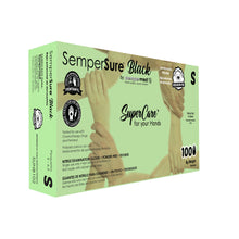 HARPS USA SEMPERSURE BLACK NITRILE GLOVES, 100 per box, 10 boxes per case