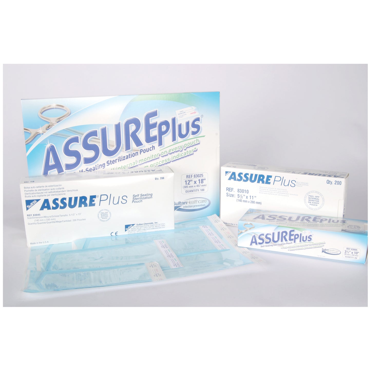 SULTAN ASSURE PLUS STERILIZATION POUCHES, 100 per box