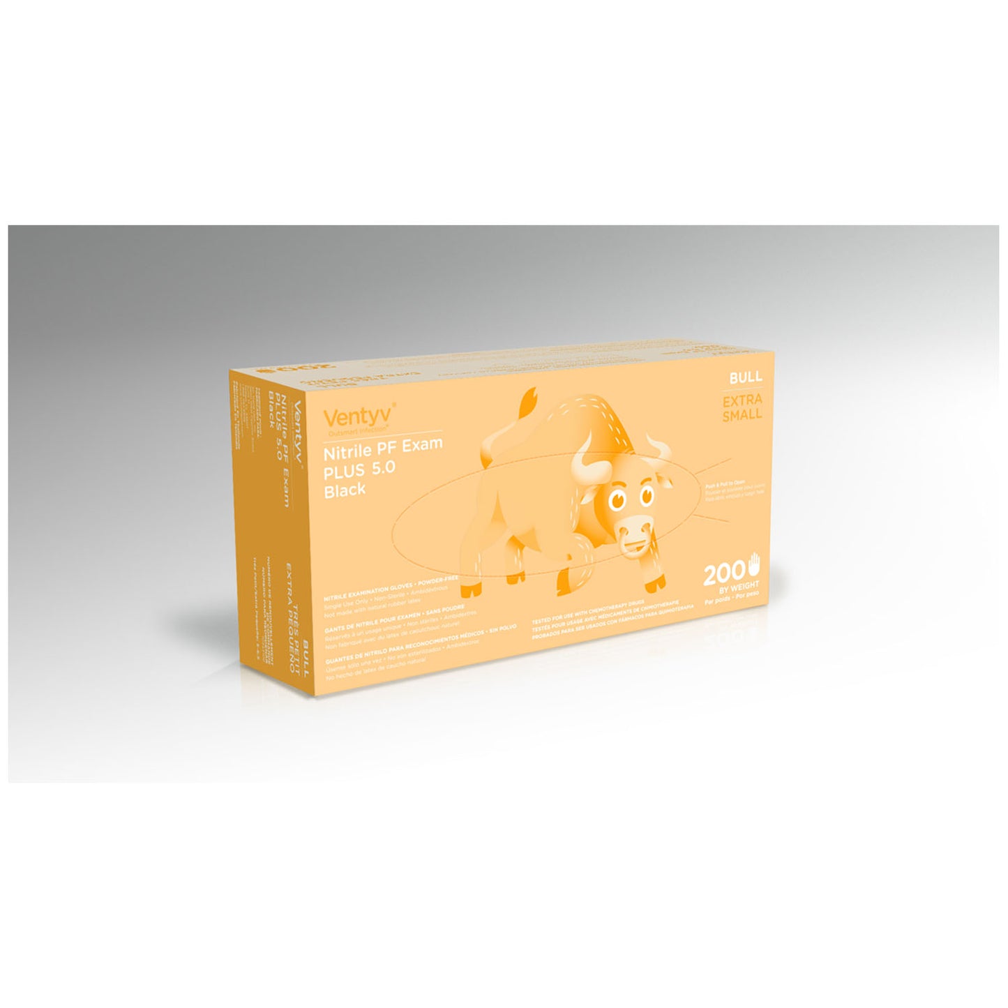 VENTYV NITRILE POWDER FREE EXAM GLOVE PLUS 5.0 (BULL), 100 per box, 10 boxes per case